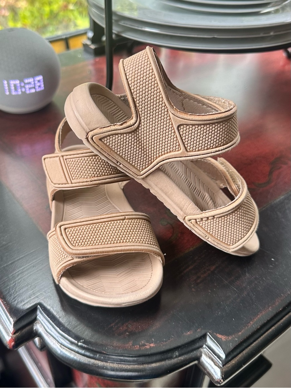 Beige/Tan Kids Adjustable Sandals